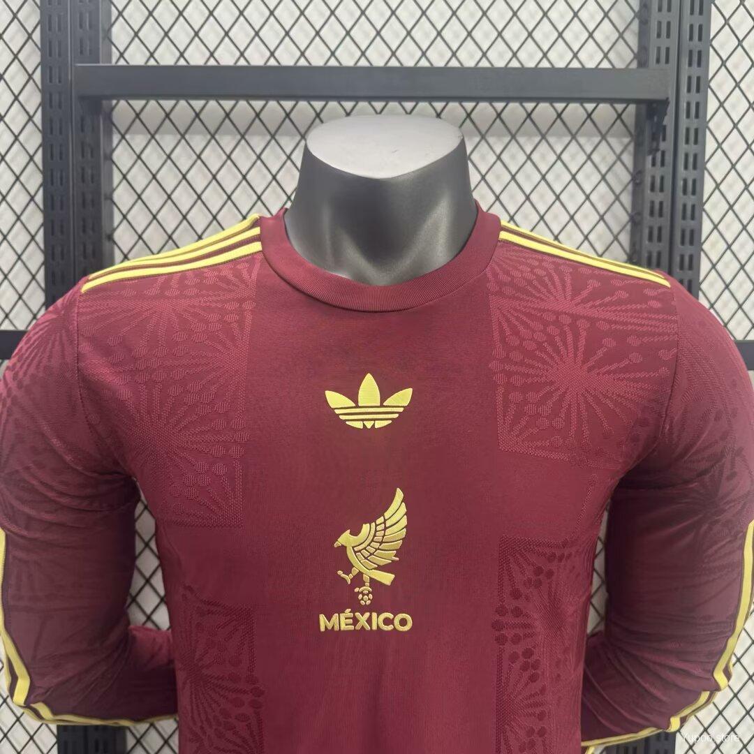 Camisola Manga Comprida Mexico 2025 Edição Gold-Cup Versão Jogador