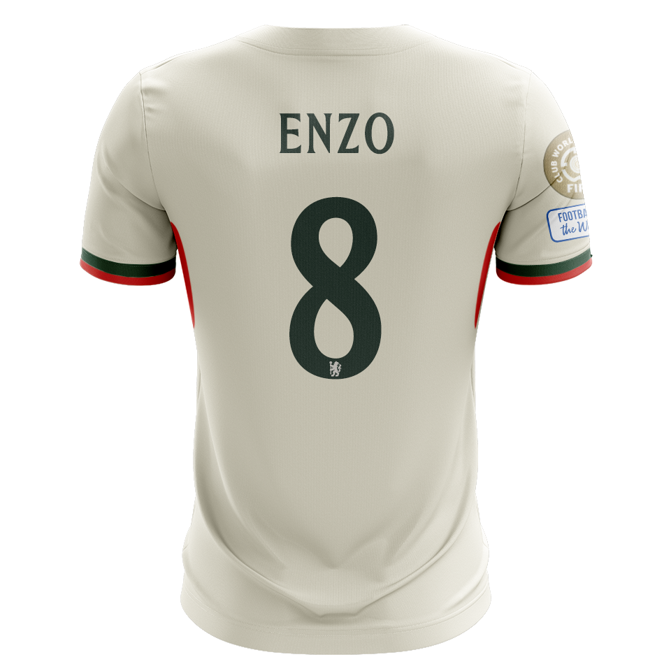 Camisola CHE 2025-26 Alternativa Branca CWC Versão Adepto ENZO #8