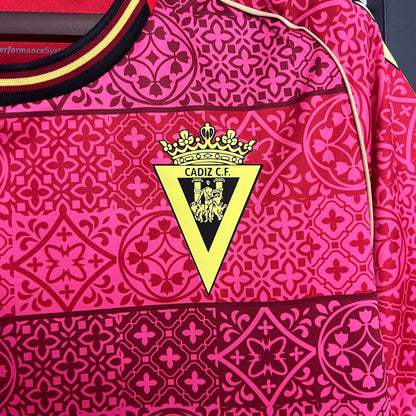 Camisola Cadiz CF 2025-26 Alternativa Vermelha Versão Adepto