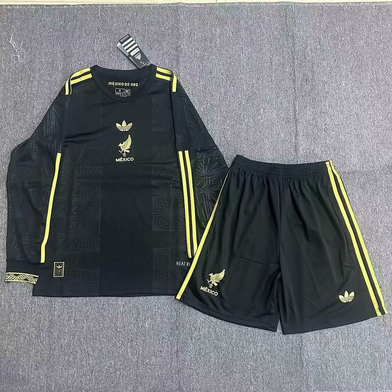 Kit Criança Manga Comprida Mexico 2025 Edição Gold-Cup