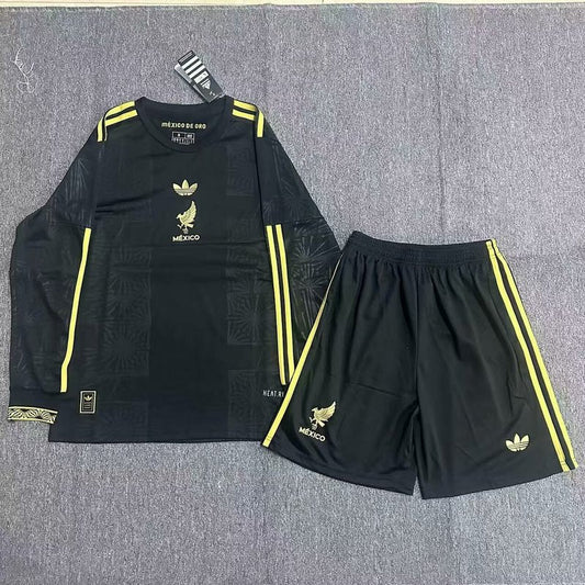 Kit Criança Manga Comprida Mexico 2025 Edição Gold-Cup