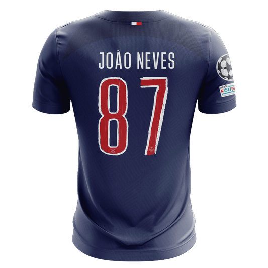 Camisola FC Paris Saint-Germain 2024-25 Principal UCL Versão Adepto JOÃO NEVES #87
