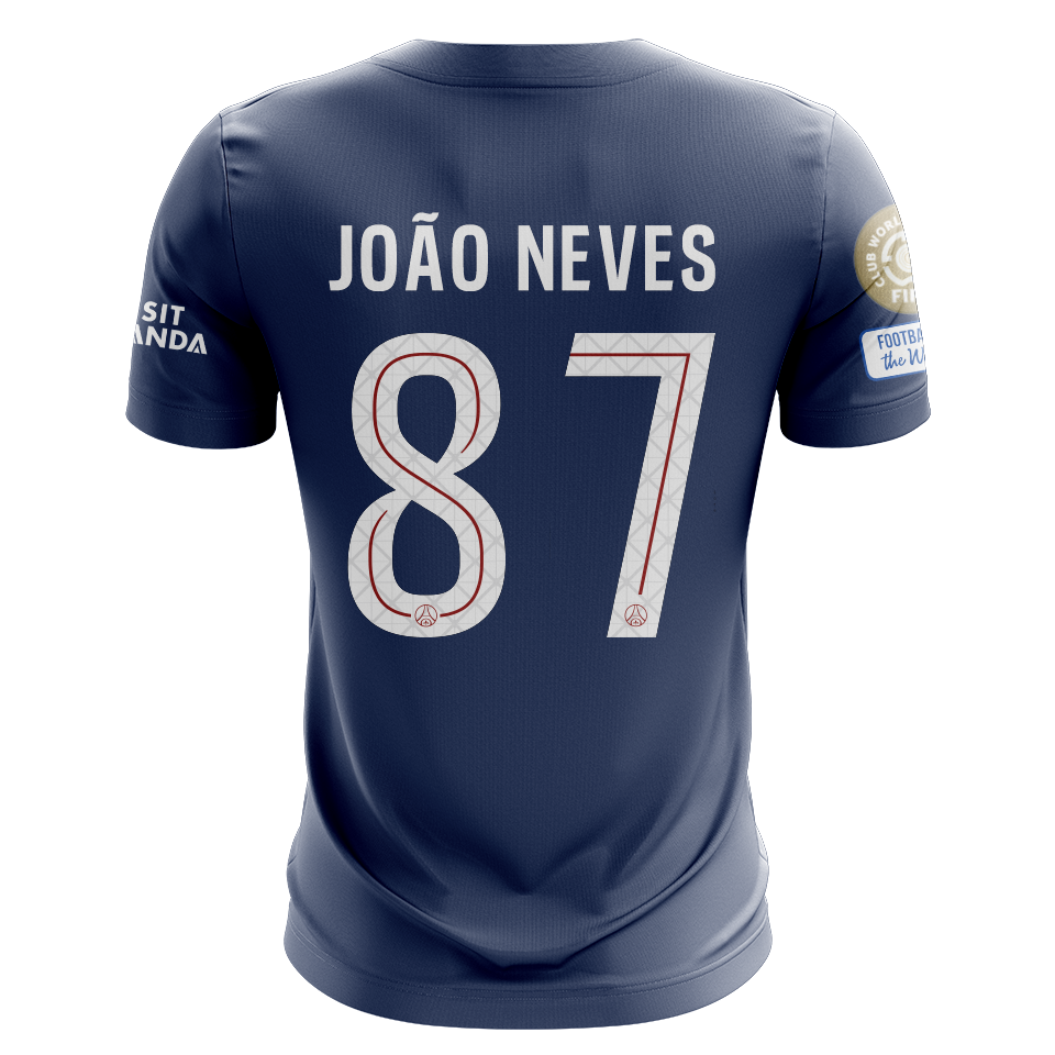 Camisola FC Paris Saint-Germain 2025-26 Principal CWC Versão Adepto JOÃO NEVES #87