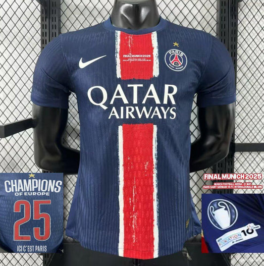 Camisola FC Paris Saint-Germain 2024-25 Principal Final UCL Versão Jogador-Campeão