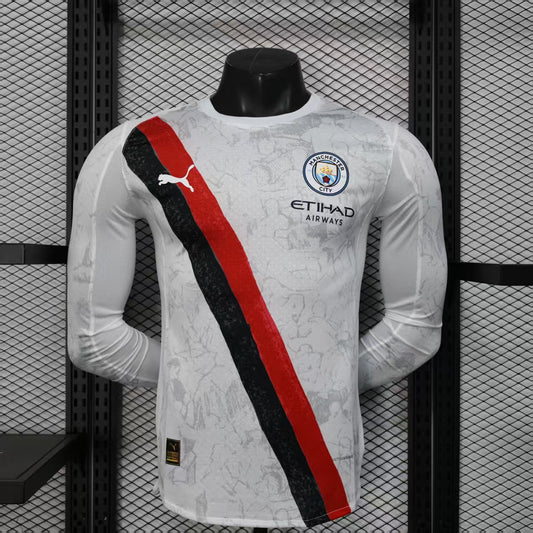 Camisola Manga Comprida MCI 2025-26 Alternativa Branca CWC Versão Jogador