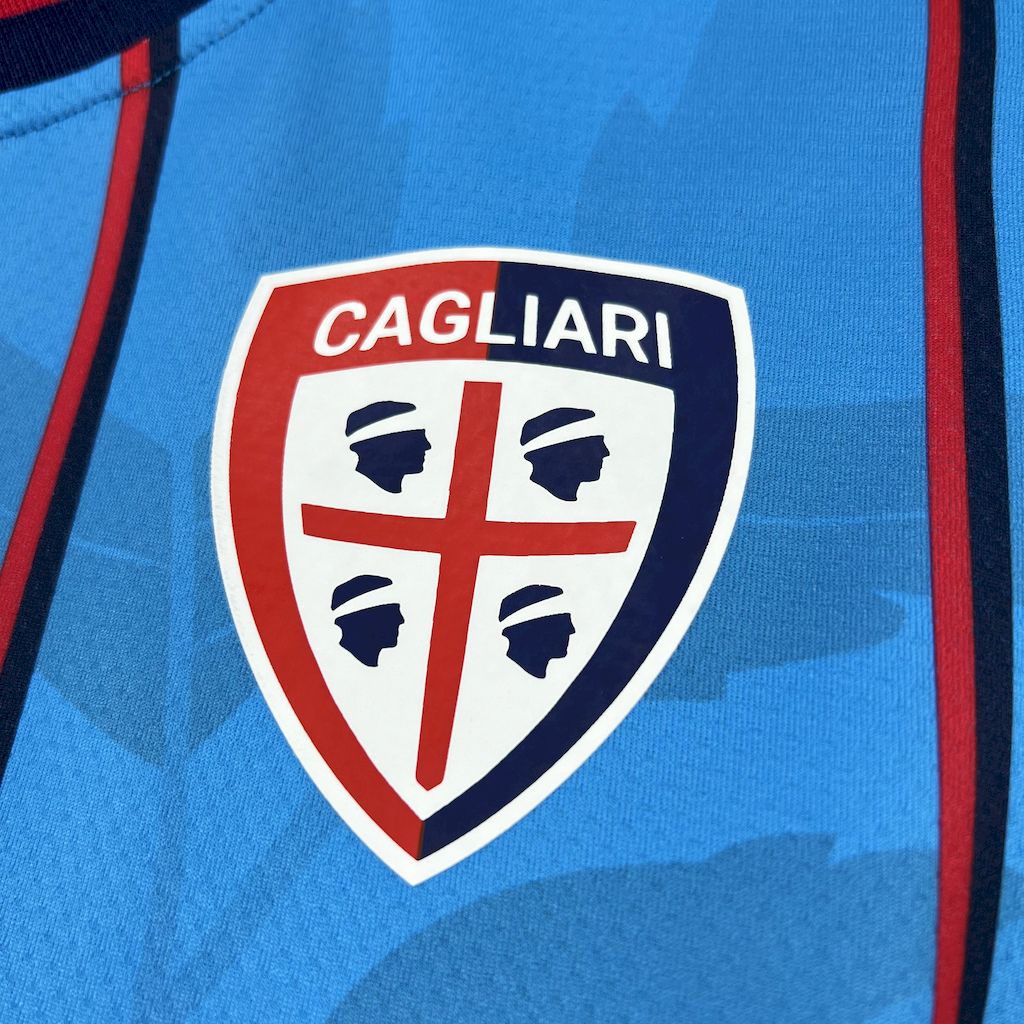 Camisola Cagliari 2025-26 Alternativa Azul Versão Adepto