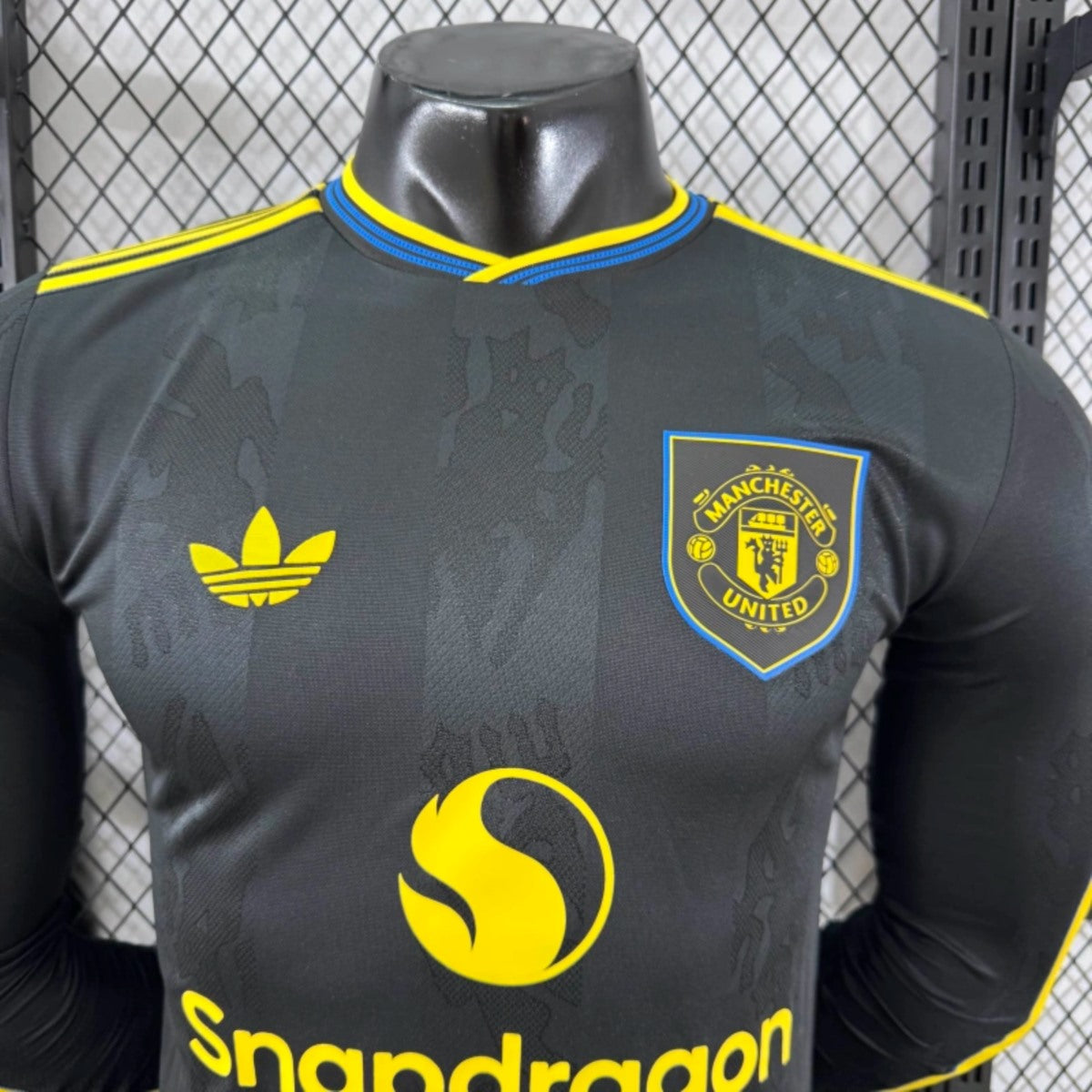 Camisola Manga Comprida M-United 2025-26 Alternativa Preta Versão Jogador