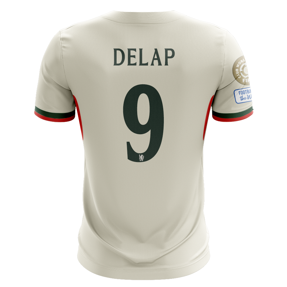 Camisola CHE 2025-26 Alternativa Branca CWC Versão Adepto DELAP #9