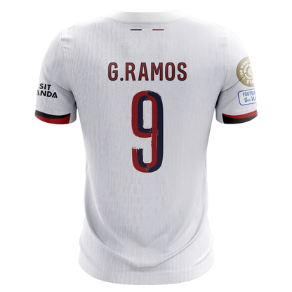 Camisola FC Paris Saint-Germain 2025-26 Alternativa Branca CWC Versão Adepto G. RAMOS #9