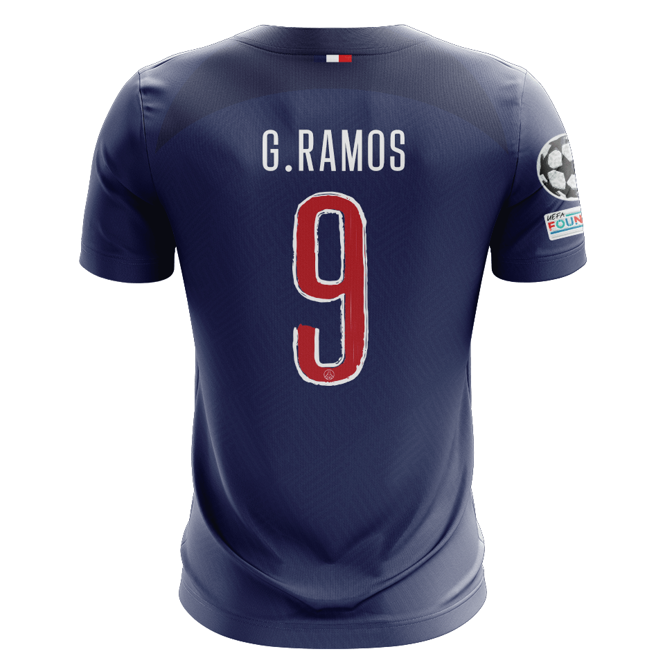 Camisola FC Paris Saint-Germain 2024-25 Principal UCL Versão Adepto G. RAMOS #9