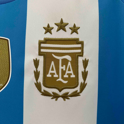 Camisola Argentina 2024 Principal Patch Campeão Versão Adepto