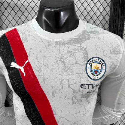 Camisola Manga Comprida MCI 2025-26 Alternativa Branca CWC Versão Jogador