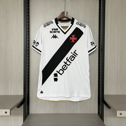 Camisola Vasco da Gama 2025-26 Alternativa Branca Versão Adepto Todos Patrocinadores