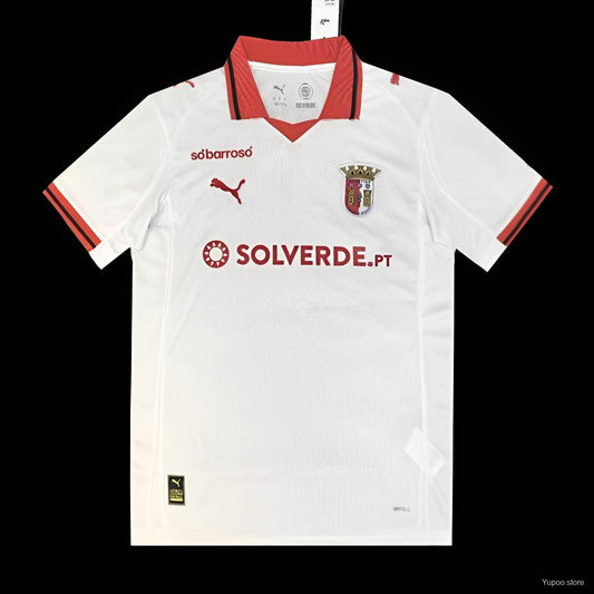 Camisola SC Braga 2025-26 Alternativa Branca Versão Adepto