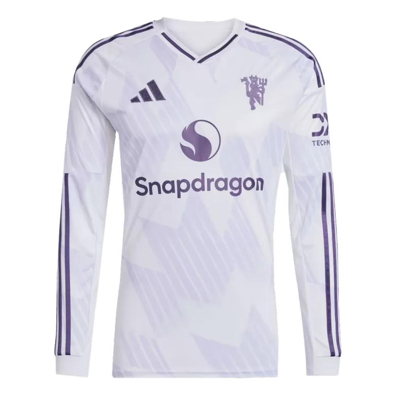 Camisola Manga Gomprida M-United 2025-26 Alternativa Branca Versão Adepto