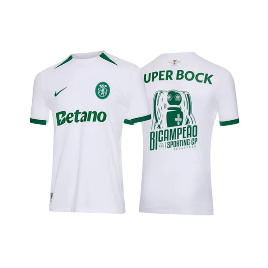 Camisola SCP 2024-25 Alternativa Branca Bi-Campeão