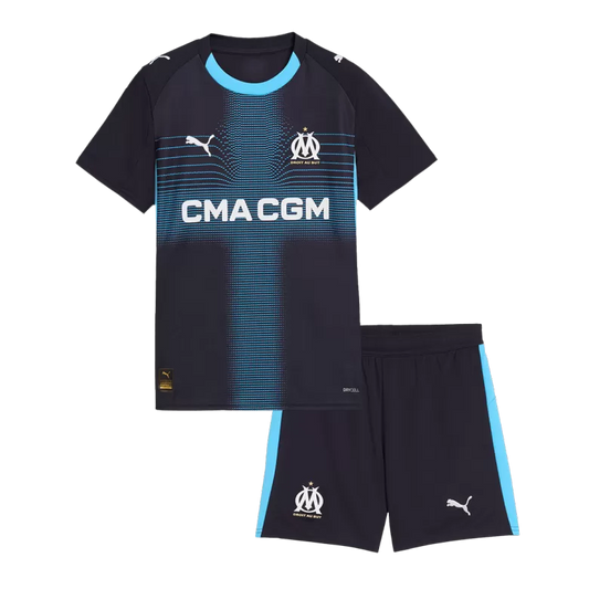 Kit Criança Olympique Marselha 2025-26 Alternativo