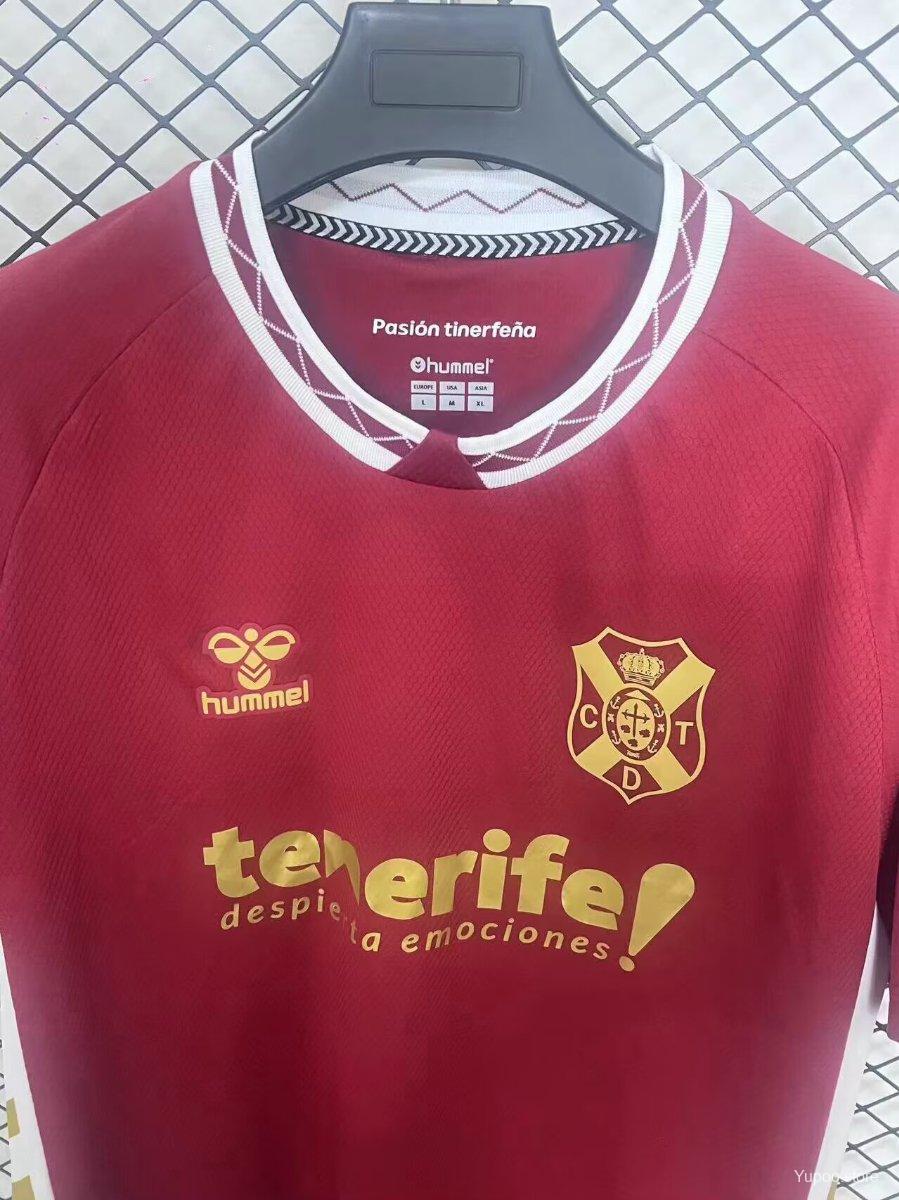 Camisola CD Tenerife 2025-26 Alternativa Vermelha Versão Adepto