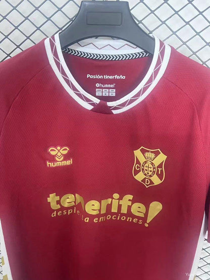 Camisola CD Tenerife 2025-26 Alternativa Vermelha Versão Adepto