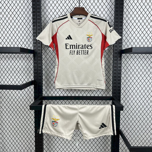 Kit Criança SLB 2025-26 Alternativo Beje (Entrega Imediata)