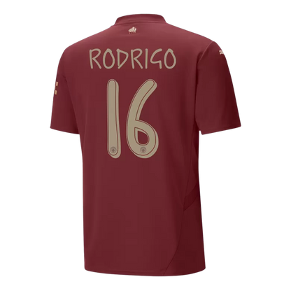 Camisola MCI 2024-25 Alternativa Vermelha UCL Versão Adepto RODRIGO #16