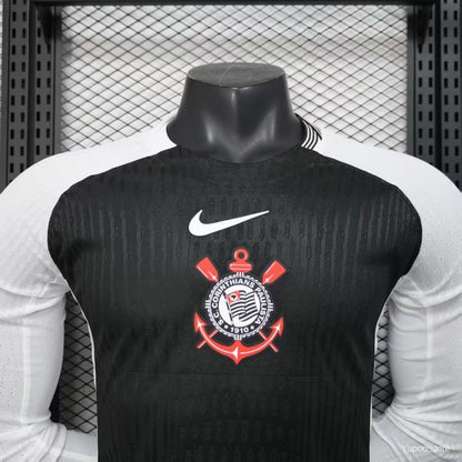 Camisola Manga Comprida SC Corinthians 2025-26 Alternativa Preta Versão Jogador