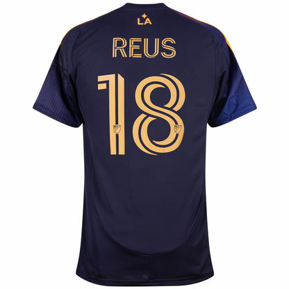 Camisola Los Angeles Galaxy 2025-26 Alternativa Azul Versão Adepto REUS #18