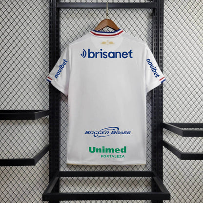 Camisola Fortaleza EC 2024-25 Alternativa Branca Versão Adepto Todos Patrocinadores