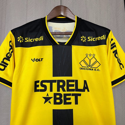 Camisola Criciuma EC  2025-26 Alternativa Amarela Versão Adepto