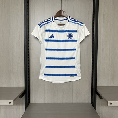 Camisola Cruzeiron EC 2025-26 Alternativa Branca Lisa Versão Mulher