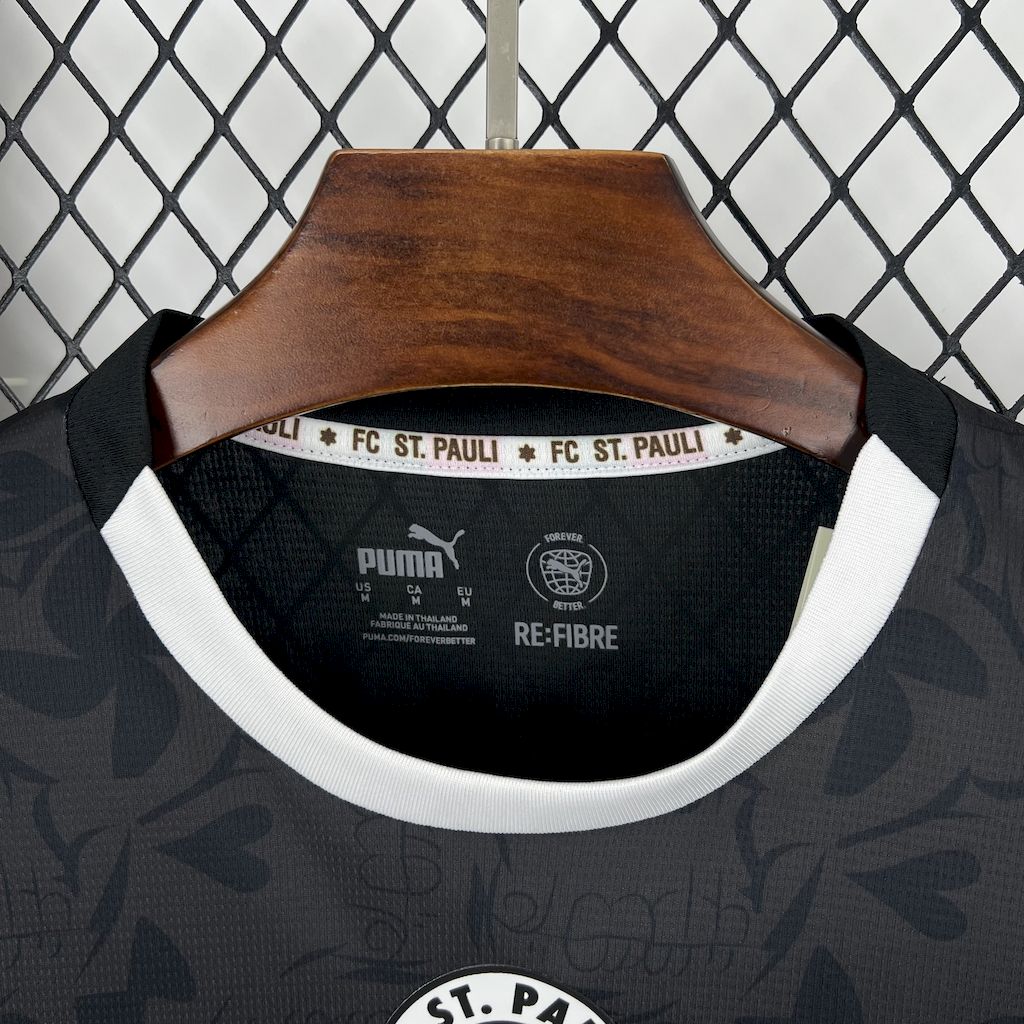 Camisola St. Pauli 2025-26 Alternativa Preta Versão Adepto