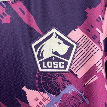 Camisola LOSC Lille 2025-26 Alternativa Roxa Versão Adepto
