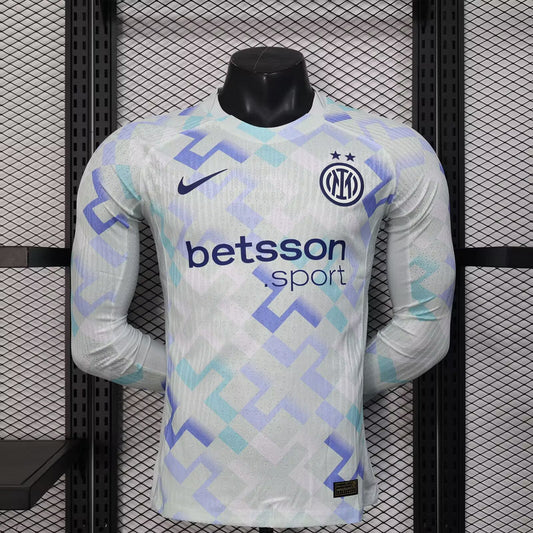 Camisola Manga Comprida Inter Milão 2025-26 Alternativa Branca Versão Jogador