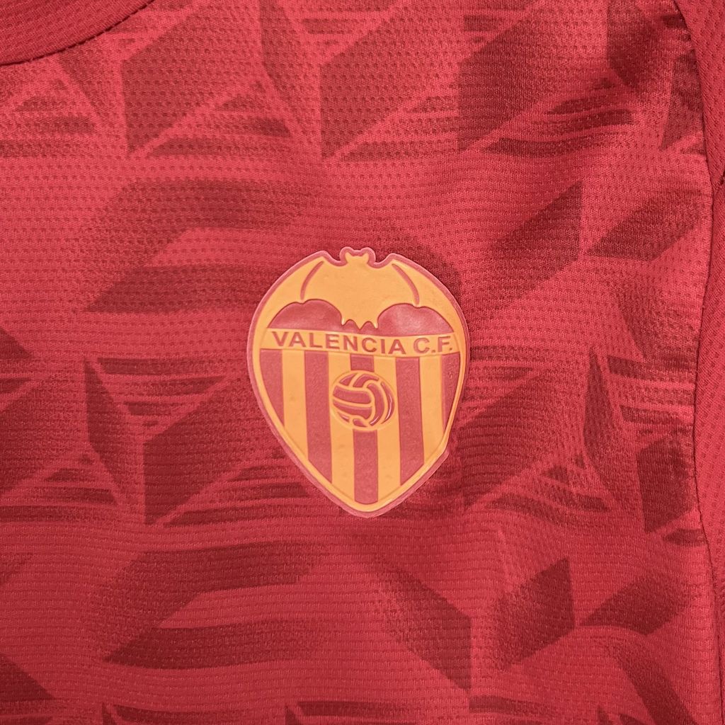 Camisola Valencia FC 2025-26 Alternativa Vermelha Versão Adepto