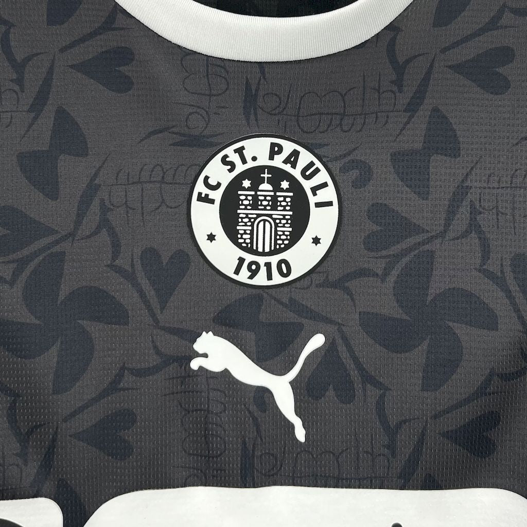 Camisola St. Pauli 2025-26 Alternativa Preta Versão Adepto