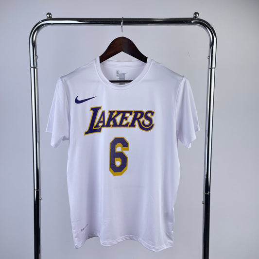 Tshirt Los Angeles Lakers Dri-Fit James #6 Branca