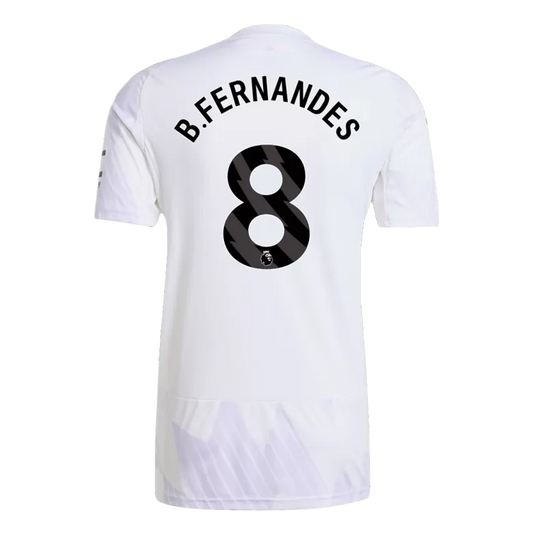 Camisola M-United 2025-26 Alternativa Branca Versão Adepto B.FERNANDES #8