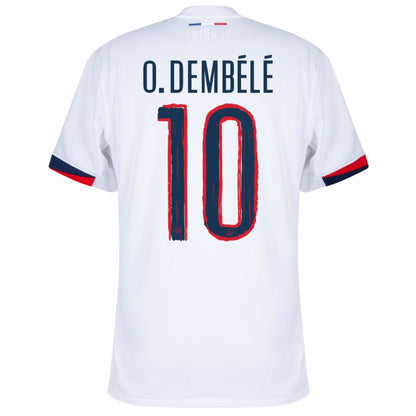 Camisola FC Paris Saint-Germain 2024-25 Alternativa Branca UCL Versão Adepto O.DEMBÉLÉ #10