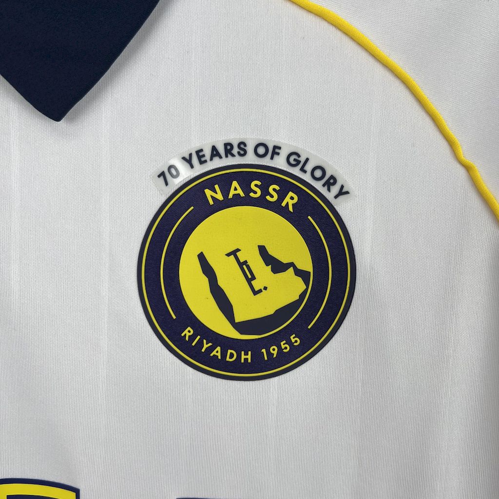Camisola Al-Nassr 2025-26 Alternativa Branca Versão Adepto RONALDO #7 (Entrega Imediata)