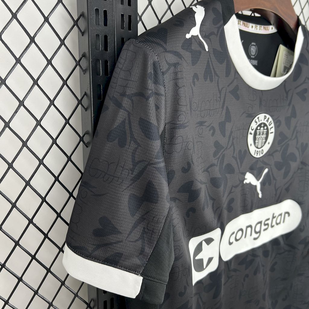 Camisola St. Pauli 2025-26 Alternativa Preta Versão Adepto
