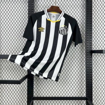 Camisola Santos FC 2025-26 Alternativa Preta/Branca Versão Adepto