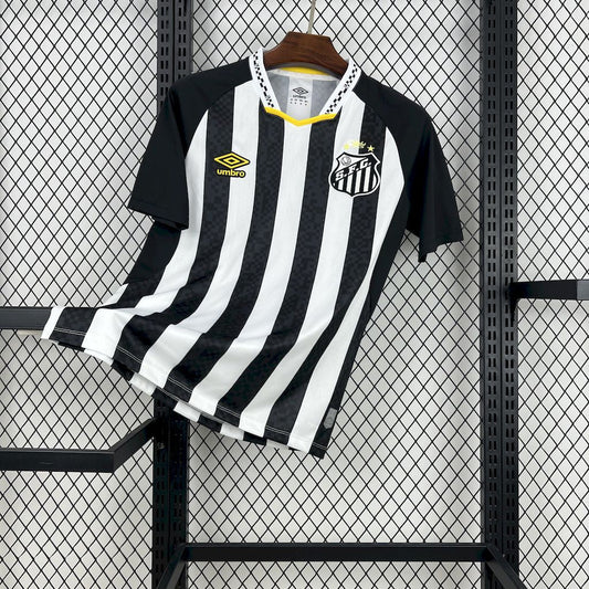Camisola Santos FC 2025-26 Alternativa Preta/Branca Versão Adepto