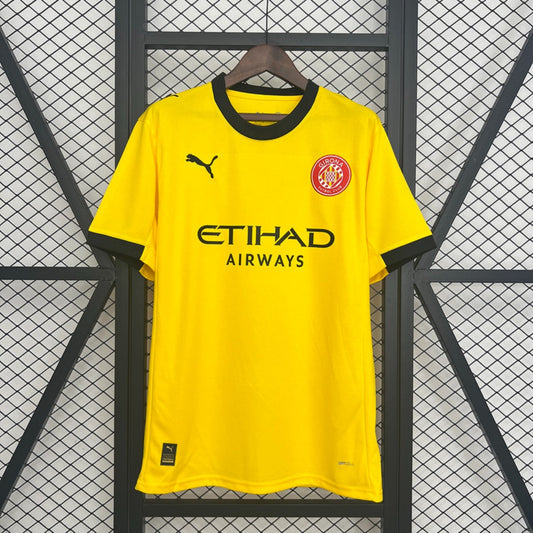 Camisola Girona FC 2025-26 Alternativa Amarela Versão Adepto