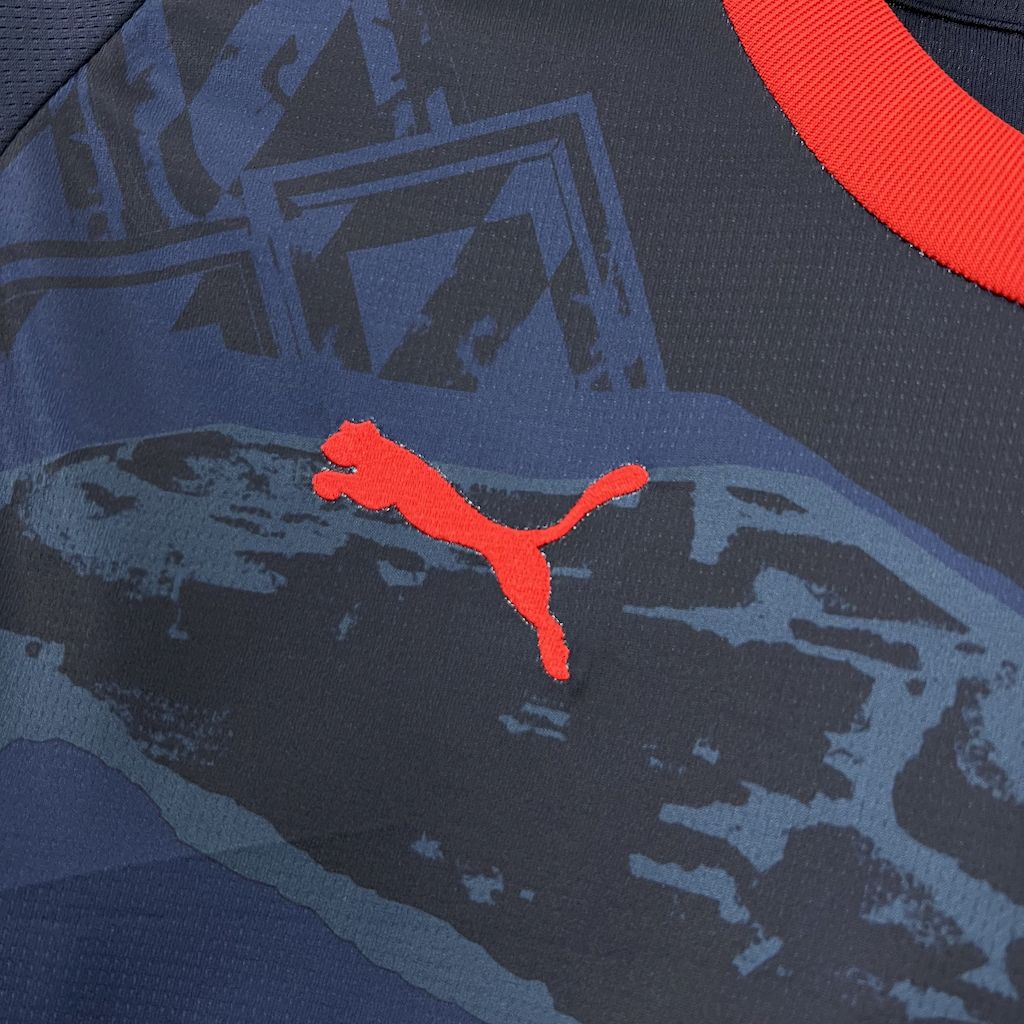 Camisola RB Salzburg 2025-26 Alternativa Azul Versão Adepto