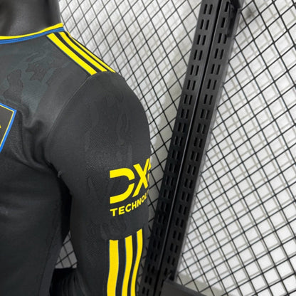 Camisola Manga Comprida M-United 2025-26 Alternativa Preta Versão Jogador