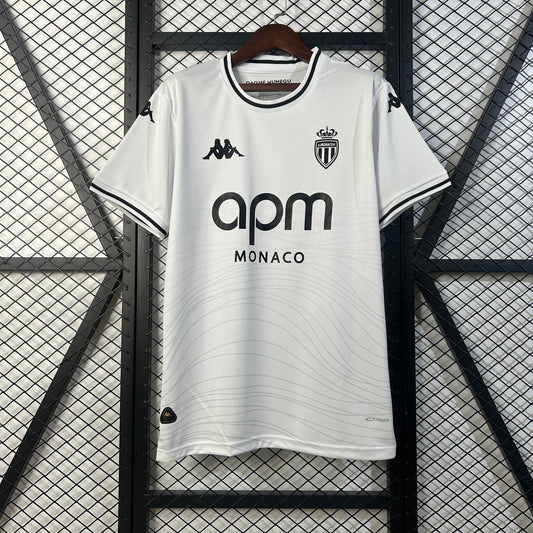 Camisola AS Monaco 2025-26 Alternativa Branca Versão Adepto
