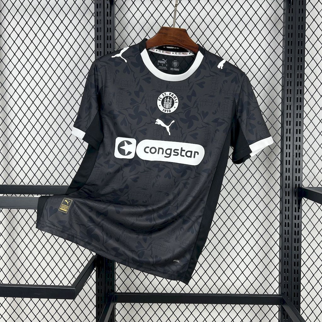 Camisola St. Pauli 2025-26 Alternativa Preta Versão Adepto