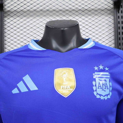 Camisola Manga Comprida Argentina 2024 Alternativa Azul Versão Jogador