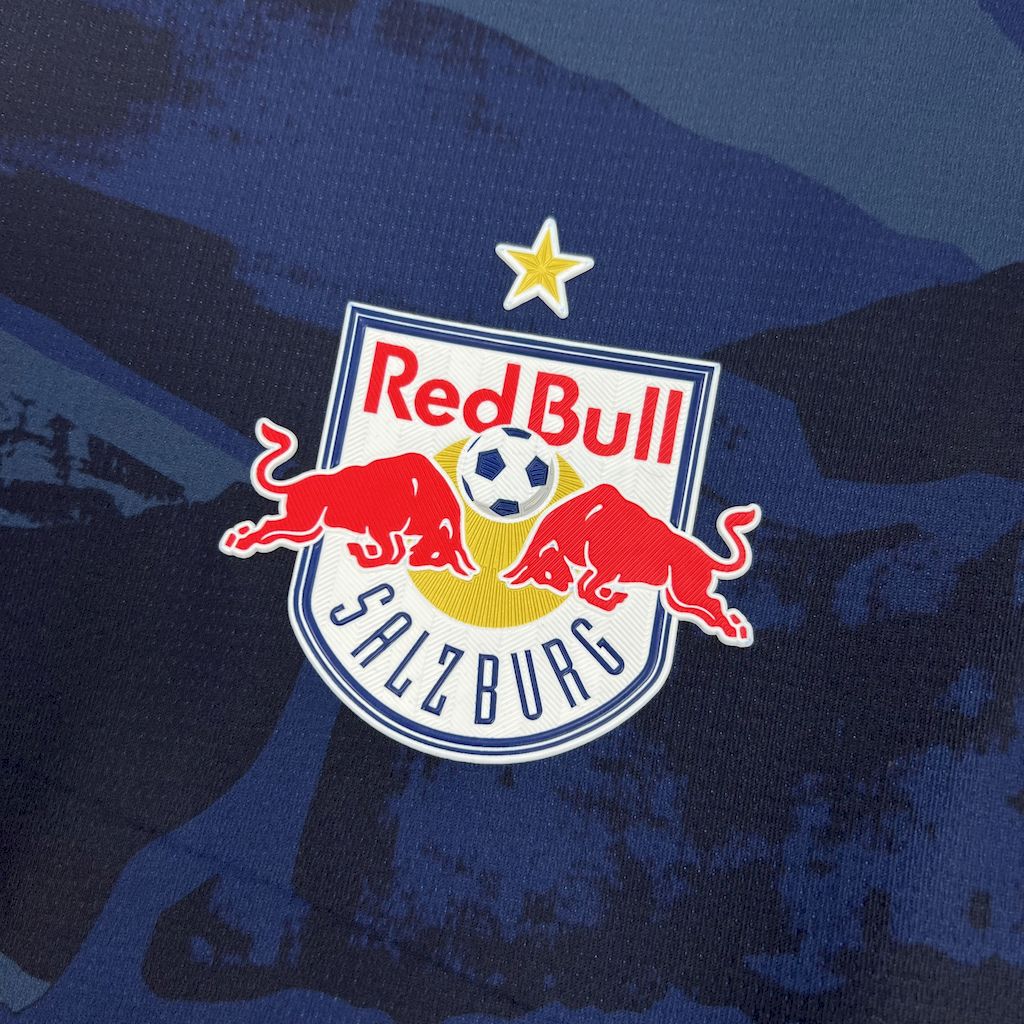 Camisola RB Salzburg 2025-26 Alternativa Azul Versão Adepto