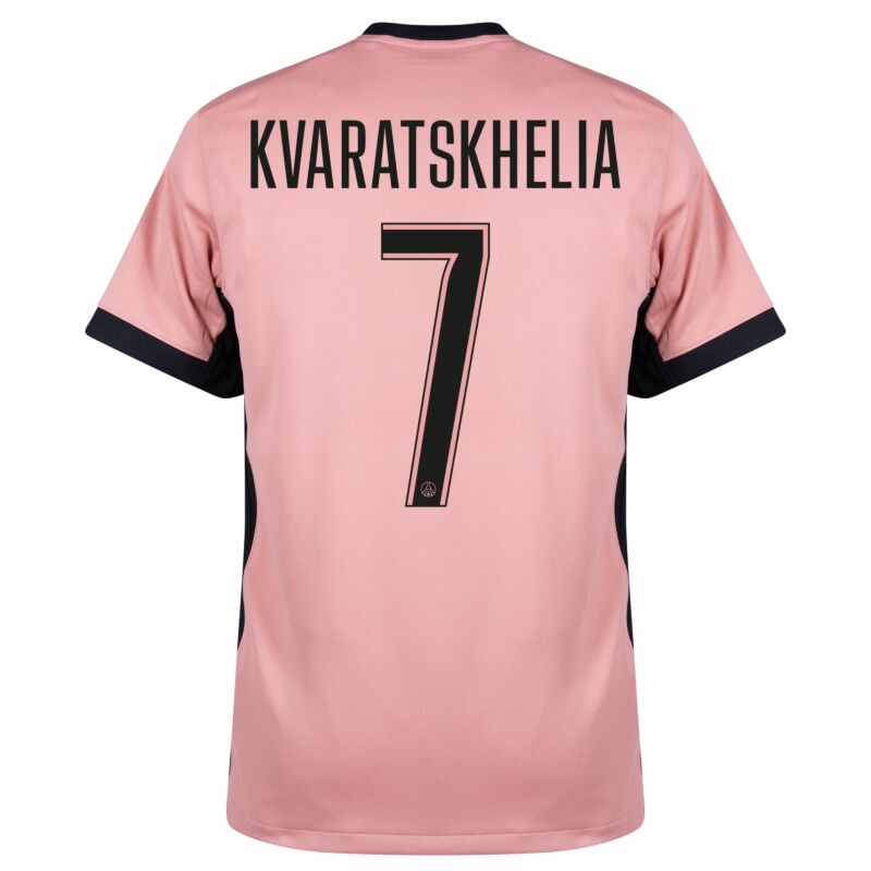 Camisola FC Paris Saint-Germain 2024-25 Alternativa Laranja UCL Versão Adepto KVARATSKHELIA #7